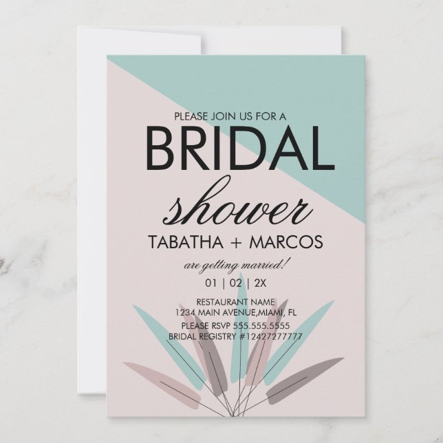 Invitación de Despedida de Soltera Tribal de Hoja  (Anverso)