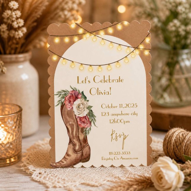 invitación de despedida de soltera vaquera (Subido por el creador)