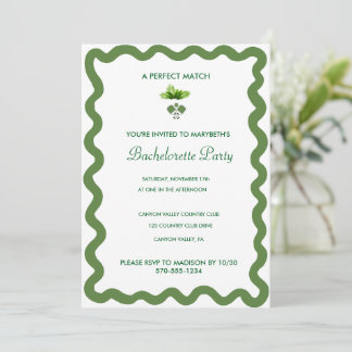 Invitación de despedida de soltera verde