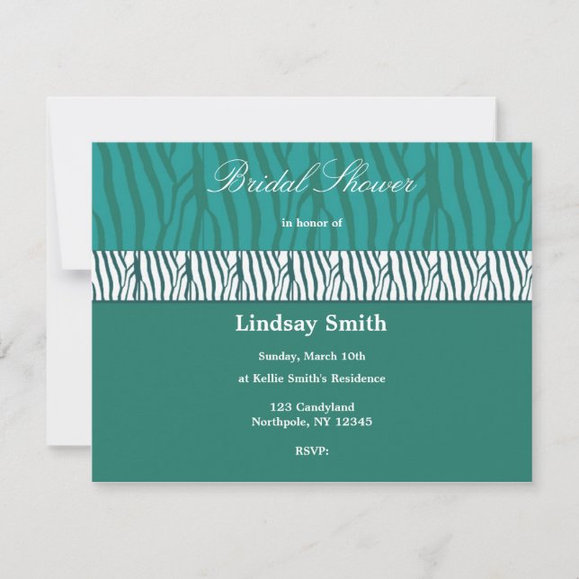 Invitación de Despedida de Soltera Verde Turquesa (Anverso)