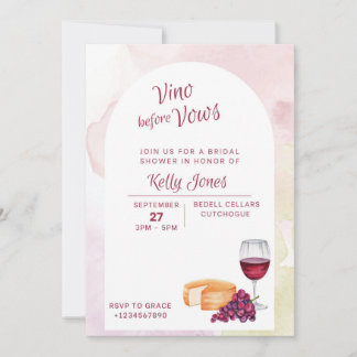 Invitación de Despedida de Soltera Vino antes de V