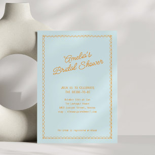 Invitación de Despedida de Soltera Vintage Azul co