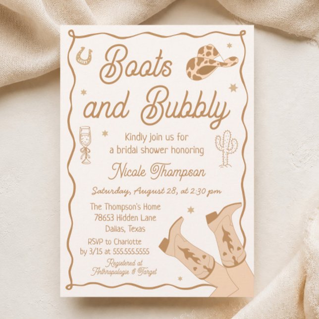 Invitación de Despedida de Soltera Western de Bota (Subido por el creador)