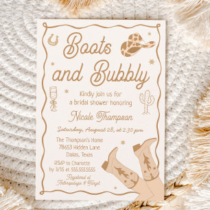Invitación de Despedida de Soltera Western de Bota