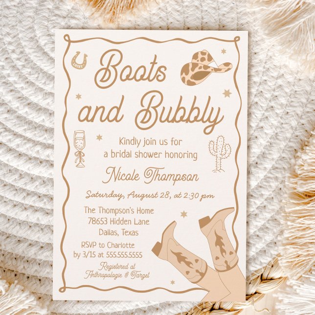 Invitación de Despedida de Soltera Western de Bota (Subido por el creador)