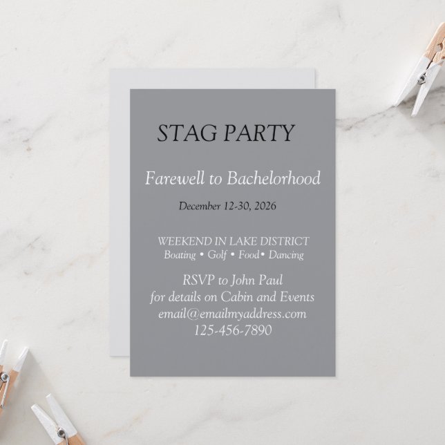 Invitación de DESPEDIDA DE SOLTERO atrevida y eleg (Anverso/Reverso In Situ)