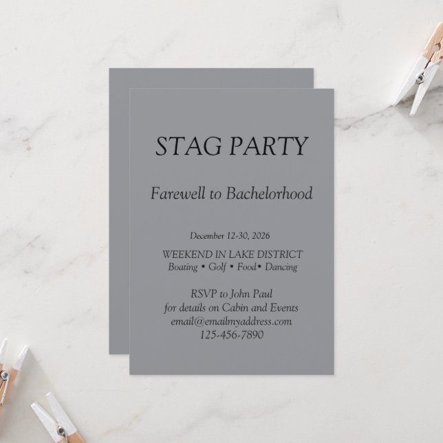 Invitación de DESPEDIDA DE SOLTERO atrevida y eleg (Anverso/Reverso In Situ)