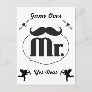 Invitación de despedida de soltero con bigote de S