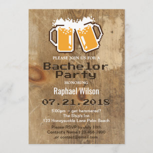 Invitación de despedida de soltero con cervezas y 