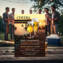 Invitación de Despedida de Soltero con Cheers y Be
