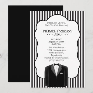 Invitación de despedida de soltero con esmoquin de