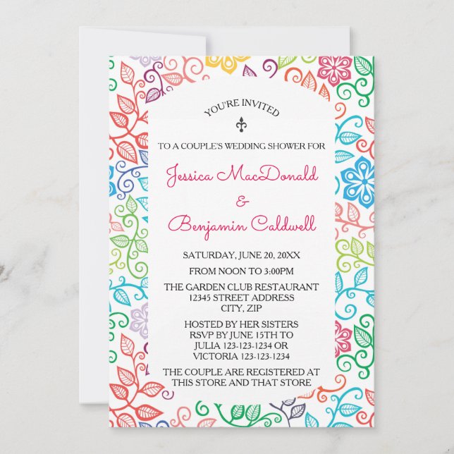 Invitación de Despedida de Soltero con Estampado F (Anverso)