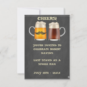 Invitación de despedida de soltero con vasos de ce