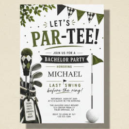 Invitación de despedida de soltero de golf Let's P