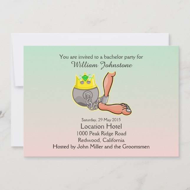 Invitación de Despedida de Soltero Divertida con B (Anverso)