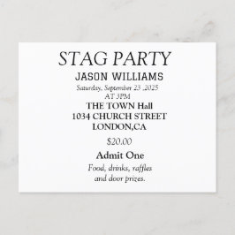Invitación de despedida de soltero elegante en neg