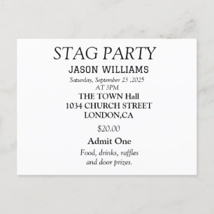 Invitación de despedida de soltero elegante en neg