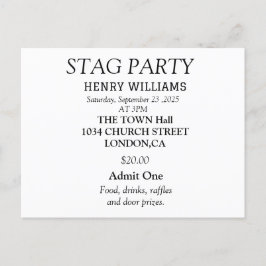 Invitación de despedida de soltero elegante en neg