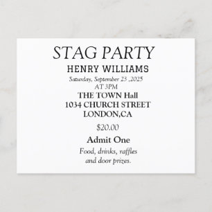 Invitación de despedida de soltero elegante en neg