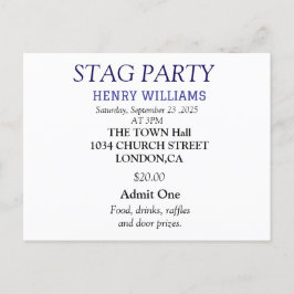 Invitación de despedida de soltero elegante en neg