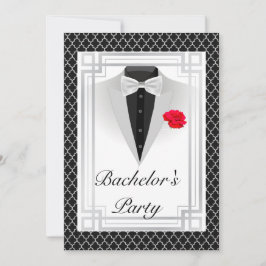 Invitación de despedida de soltero elegante en pla