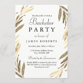 Invitación de despedida de soltero moderna con hoj