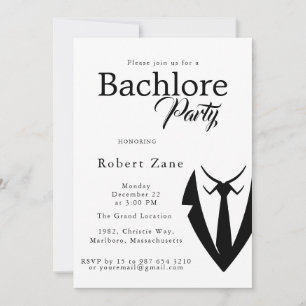 Invitación de despedida de soltero para hombre con
