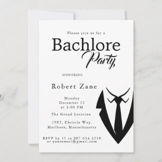 Invitación de despedida de soltero para hombre con