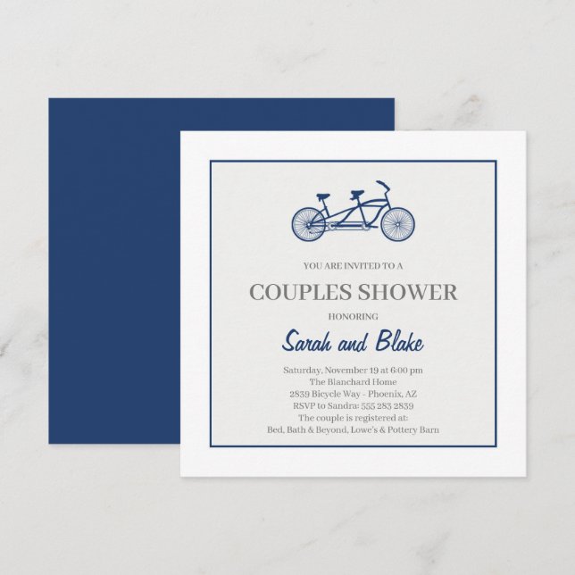Invitación de Despedida de Solteros para Parejas e (Anverso / Reverso)