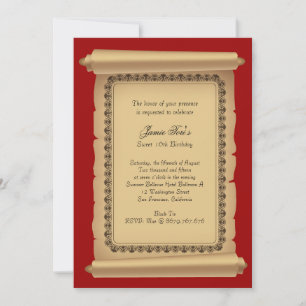 Invitación de desplazamiento clásico rojo