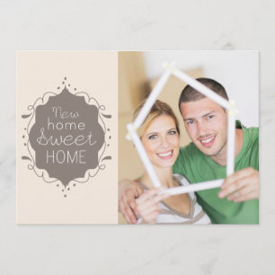 Invitación de desplazamiento de casa dulce de foto