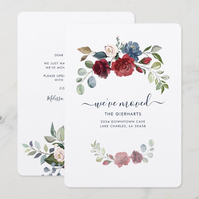 Invitación de desplazamiento de dirección con camb (Anverso / Reverso)