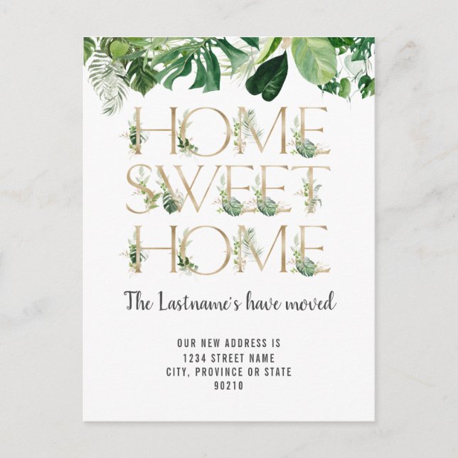 Invitación de desplazamiento de follaje verde (Anverso)