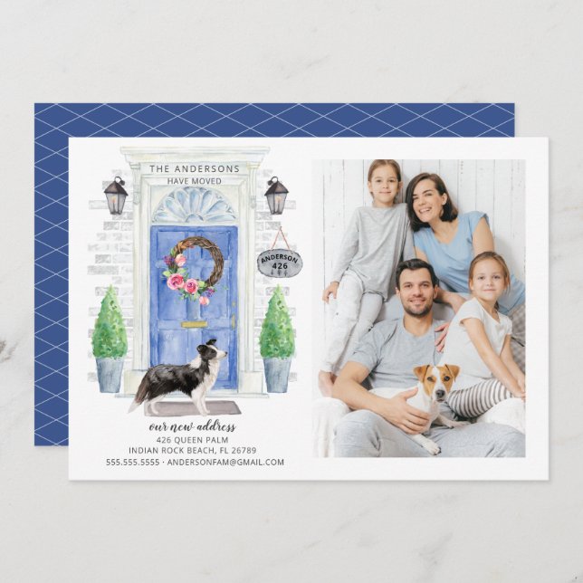 Invitación de desplazamiento de la foto de la puer (Anverso / Reverso)