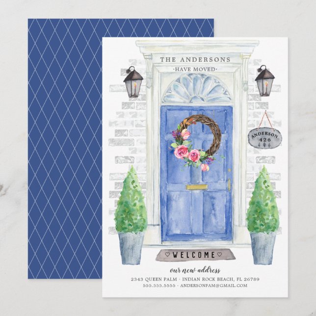 Invitación de desplazamiento de la puerta delanter (Anverso / Reverso)