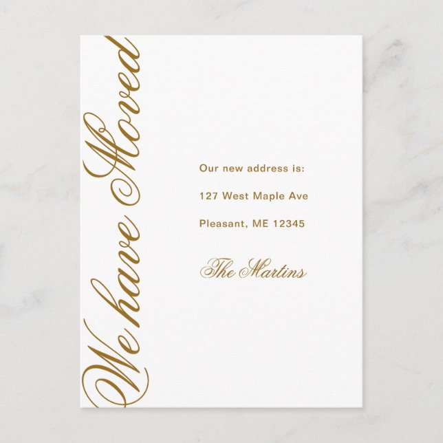 Invitación de desplazamiento de nueva dirección de (Anverso)