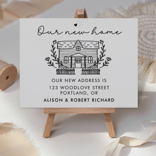 Invitación de desplazamiento de nueva dirección de (our new home announcement card)