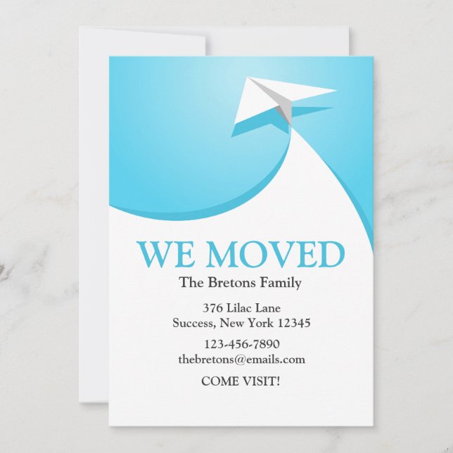 Invitación de desplazamiento de plano de papel (Anverso)