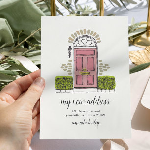 Invitación de desplazamiento de puerta rosa