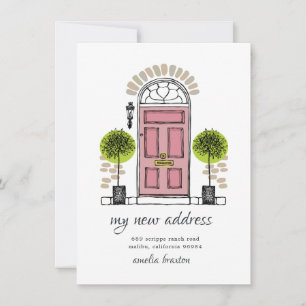 Invitación de desplazamiento de puerta rosa