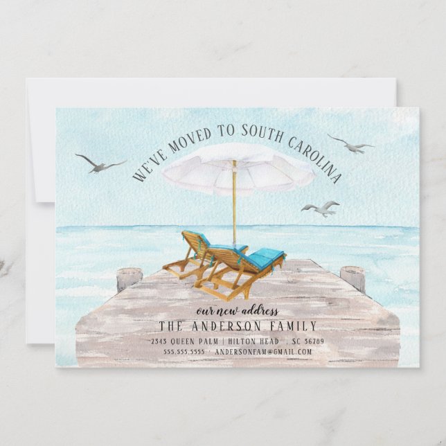 Invitación de desplazamiento del mar tropical (Anverso)