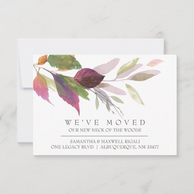 Invitación de desplazamiento hacia casa otoño acua (Anverso)