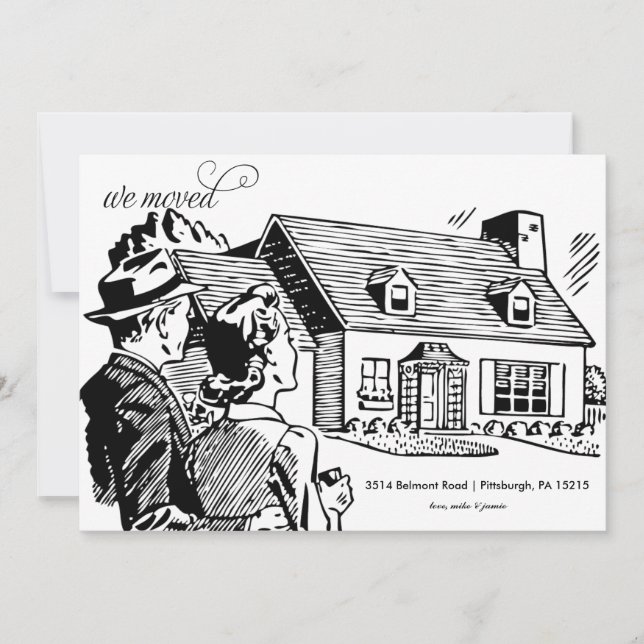 Invitación de desplazamiento retro (Anverso)