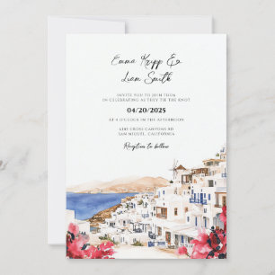 Invitación de destino de boda griega en Mykonos