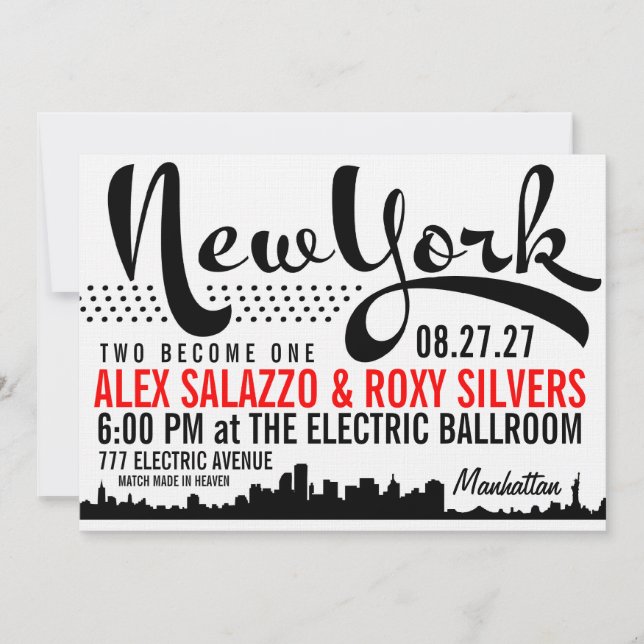 Invitación de destino de NUEVA YORK (Anverso)