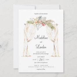 Invitación de destino del Boho Tropical Boda