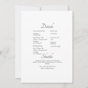 Invitación de Detalle de Boda de Sitio Web Formal