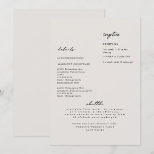 Invitación de Detalle de Boda Simple Moderna Beige