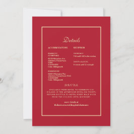Invitación de detalle de oro y rojo de la etnia bo