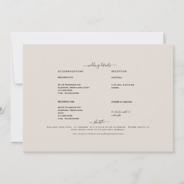 Invitación de detalle de swash Beige (Anverso)